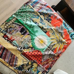 Satin Abstract Printed Lightweight Scarf